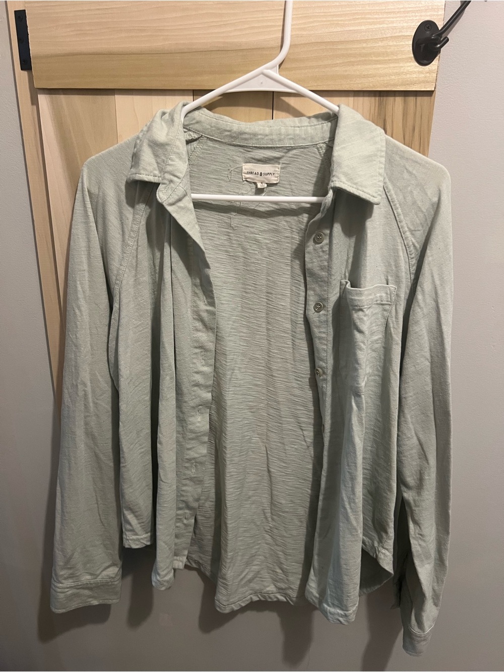 Light Sage Men's Button-Front Jacket Coat